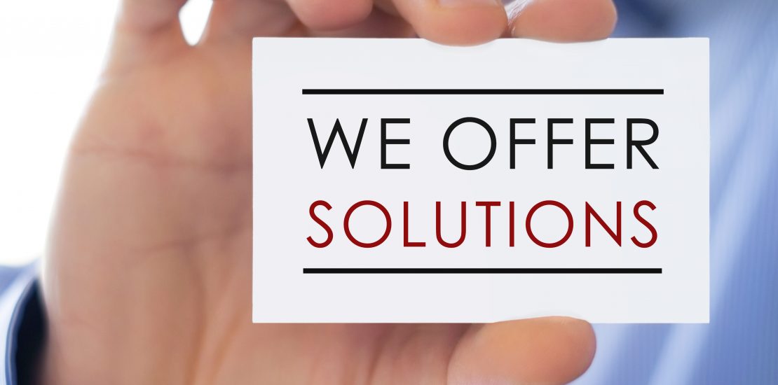 We offer solutions - business card